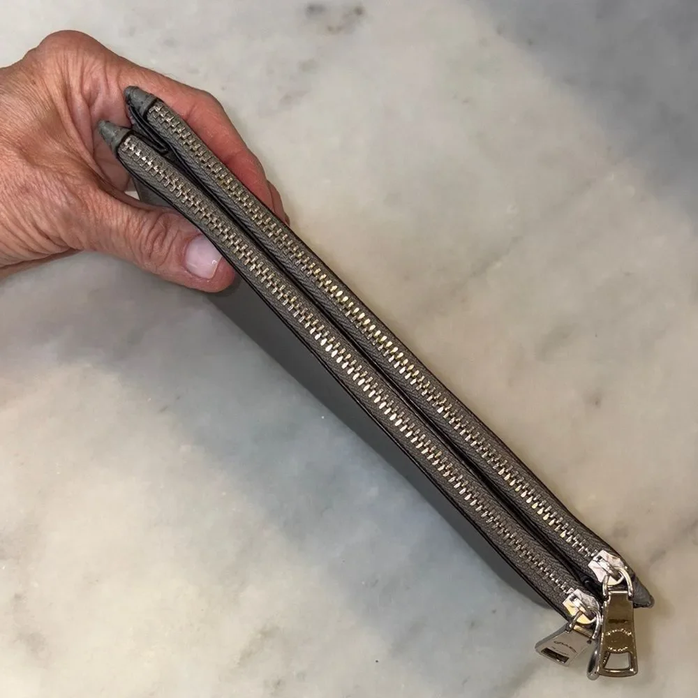 Coach Wristlet Bag Purse Leather Cross Grain Clutch Wallet - Picture 11 of 16